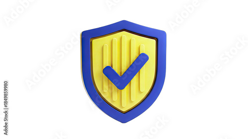 Free Download 3D Shield with Checkmark Icon - Security Concept - GFXLoad