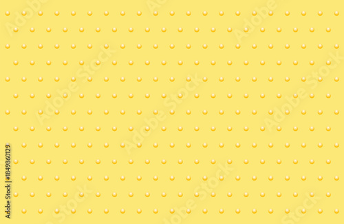 Surface with 3D Texture of Round Spheres on Yellow Background