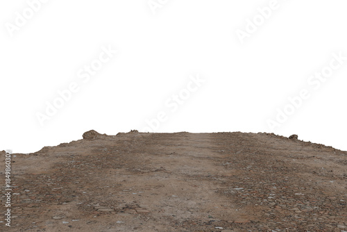 Fotografia Textured brown and reddish dirt ground with small pebbles fills the lower frame