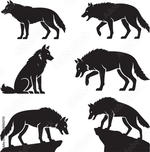 Majestic Wolf Silhouette Vector Illustration – Wild Animal Logo Design