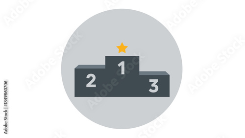A podium with three steps and a star on top, symbolizing achievement and success in a competitive event.