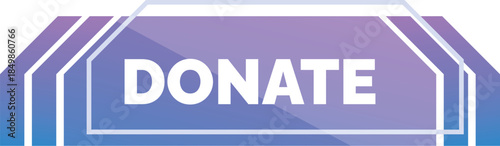 Modern and vibrant donate button design with gradient purple and blue colors, perfect for online platforms and streaming services