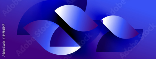 Abstract shapes blend, creating dynamic blue purple gradient. Smooth curves suggest movement, depth, modern design aesthetic.