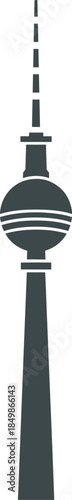 Silhouette of the berlin tv tower in black vector format
