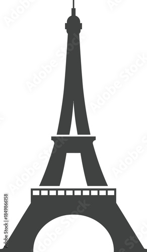 Eiffel Tower silhouette in black vector format