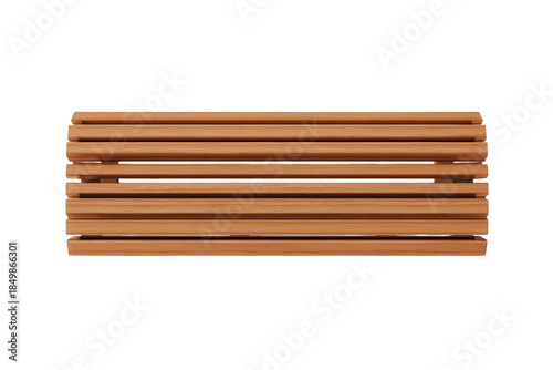 wooden bench isolated on a white background, top view