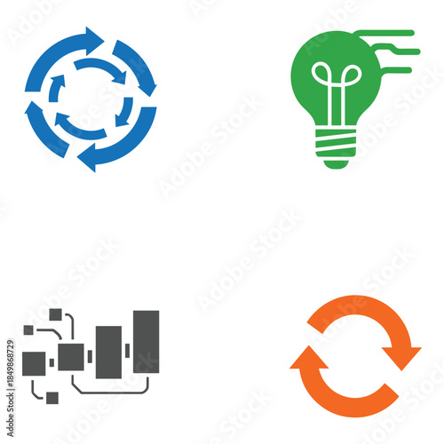 Creative Process Icons Set