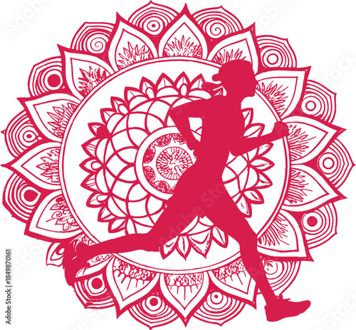 Silhouette of a girl in a pink dress holding a heart