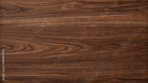 Tableau sur toile Dark brown walnut wood texture background with rich grain pattern for furniture