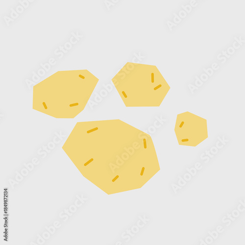 Fresh potato illustration. Simple icon of root vegetable for farmers market advertising. Vector symbol of harvested salad vegetables in minimal flat style.