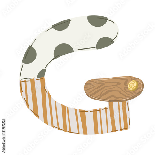 Hand-drawn boho baby nursery vector set with clothes, strollers, and nature elements in neutral earthy tones for kids' textile, stationery, and room decor