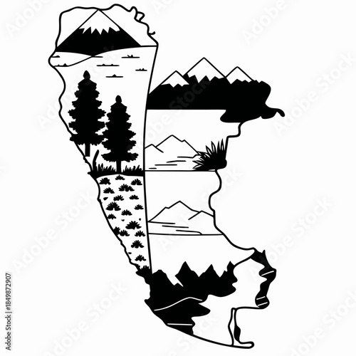 vector illustration of an old map