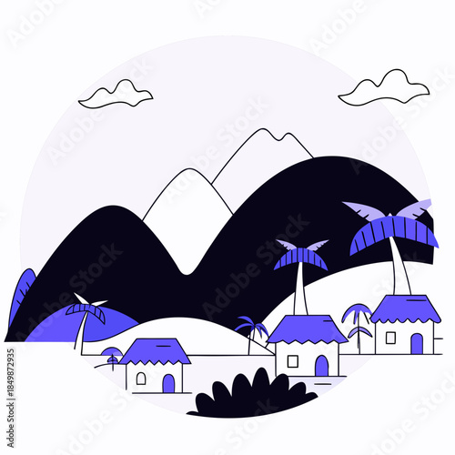 vector illustration of a mountain landscape