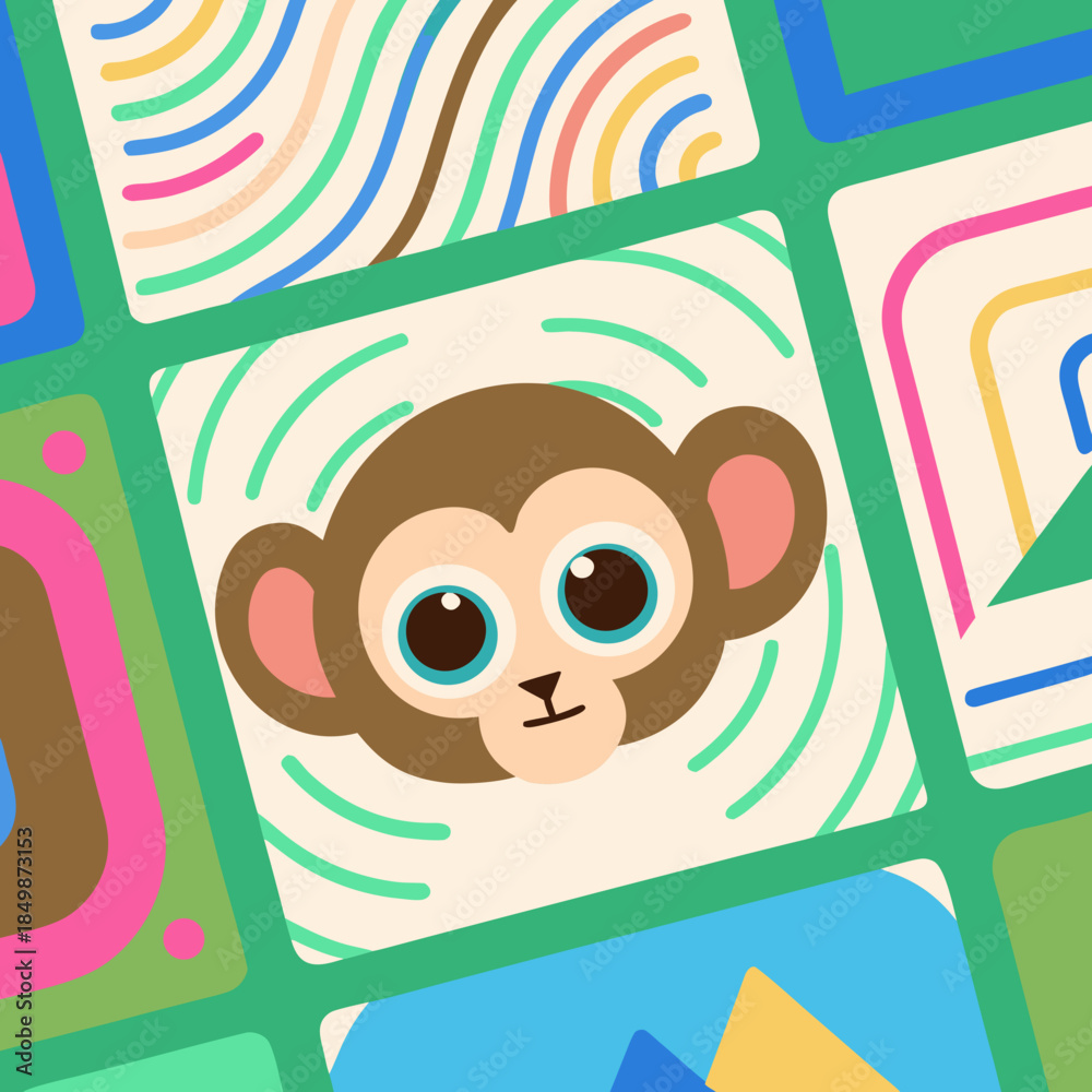 Fototapeta premium seamless pattern with funny kids