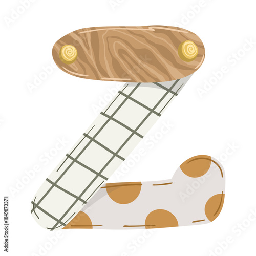 Hand-drawn boho baby nursery vector set with clothes, strollers, and nature elements in neutral earthy tones for kids' textile, stationery, and room decor