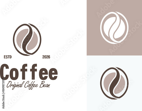 Coffee shop logo design, Chocolate coffee logo illustration. Premium Vector