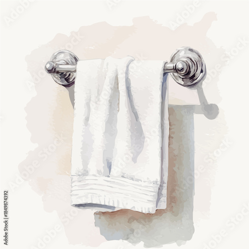A vectorized, Hand-painted style, vector set available in EPS An Elegant watercolor painting design collection_Watercolor_style_painting_of_a_metal_dish_towel_holder