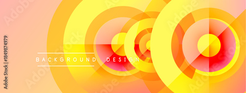 Abstract circles overlap, creating vibrant orange, yellow gradients. Modern design element for backgrounds, presentations.