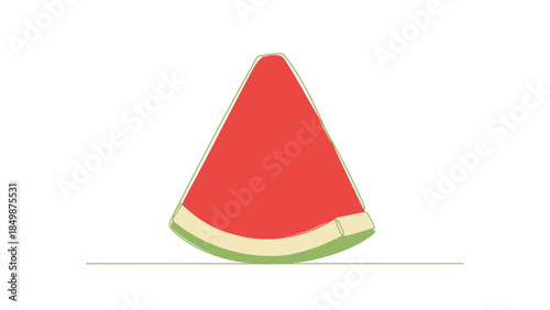 Juicy slice of ripe watermelon on a clean white background