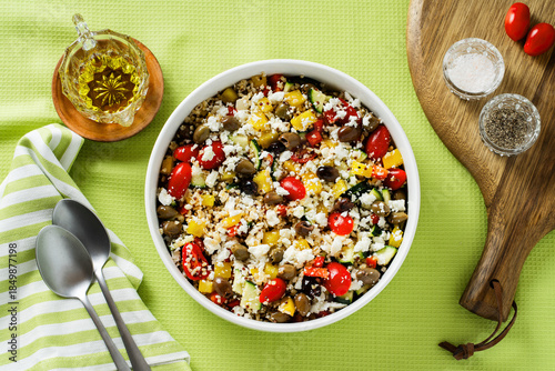 Greek Salad with Feta, Cherry Tomatoes and Olives