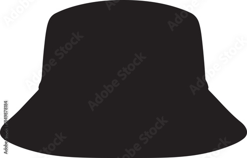 Stylish black bucket hat silhouette providing classic headwear and versatile fashion accessory