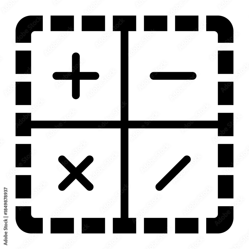 Obraz premium math glyph icon