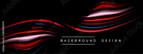 Abstract waves, vibrant colors, dark background. Modern design elements create dynamic visual impact. Minimalist text adds subtle branding.