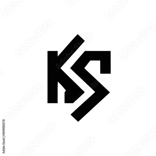 Abstract black geometric logo design on a white background, featuring modern angular shapes forming an initialism or monogram.