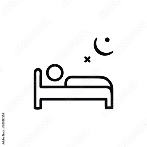 sleep bed night rest icon