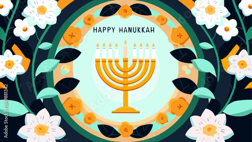 Happy hanukkah greeting card