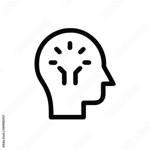 human thinking head profile concept icon