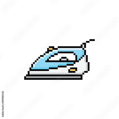 pixel art iron 8 bit vector icon for computer game logo 