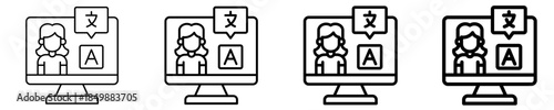 Translator Icon Set Different Style Collection