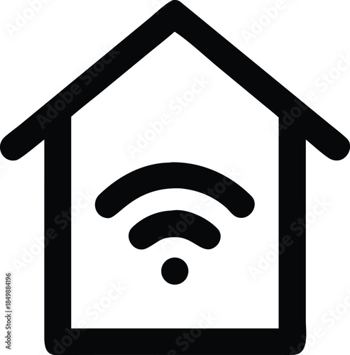 smart home wifi connected house icon
