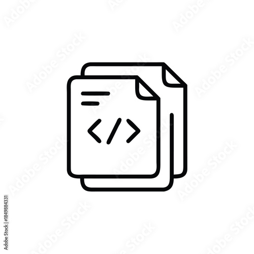 programming code document file stack icon