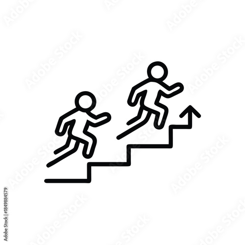student progress career growth steps icon