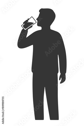 水を飲む男性のシルエットアイコン