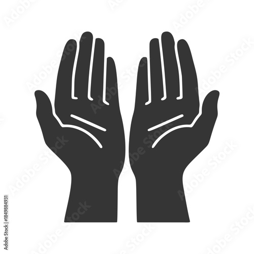 水をすくう両手のシルエットアイコン