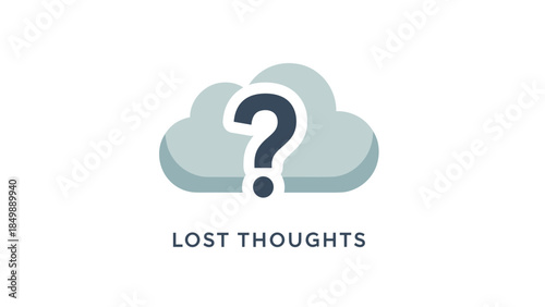 Cloud with Question Mark Symbol Concept.