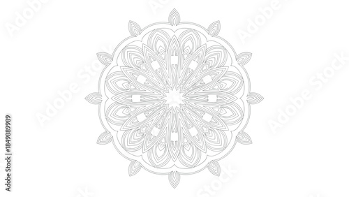 Intricate White Mandala Design on White.