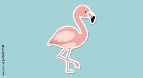 Stylish flamingo vector illustration with a modern design against a light blue background