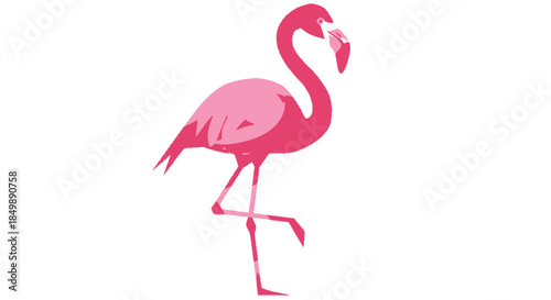 Elegant pink flamingo standing on one leg with a stylish design concept displaying gracefulness