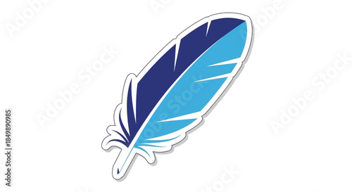 Stylized bicolor feather symbol conveying lightness airiness and creative inspiration