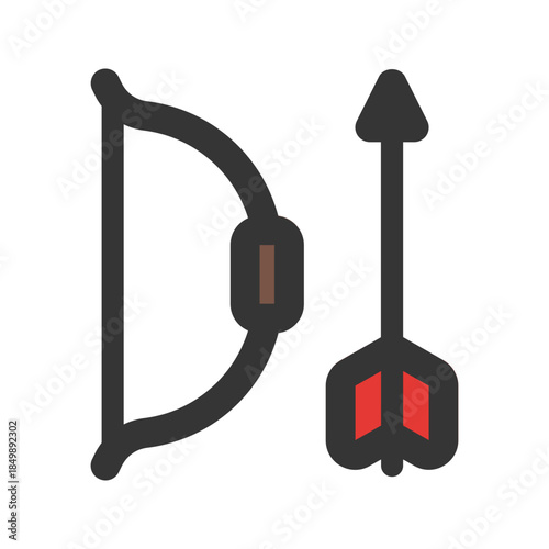 bow flat line icon