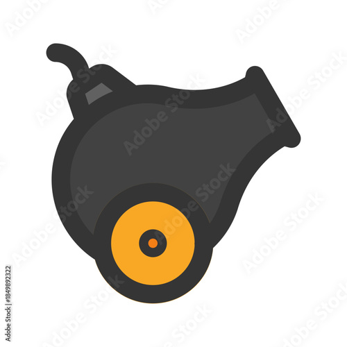 cannon flat line icon