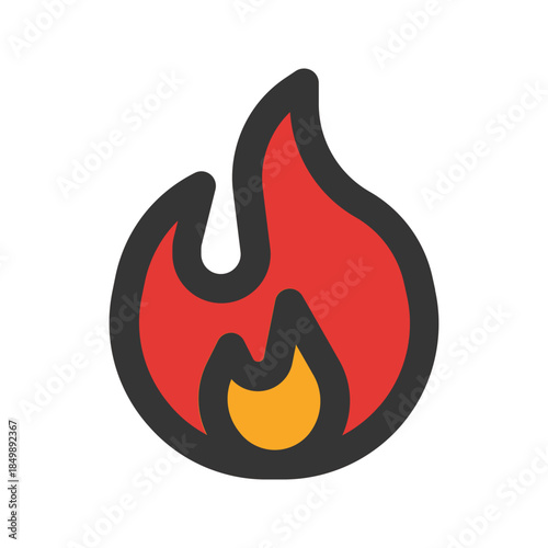 fire flat line icon