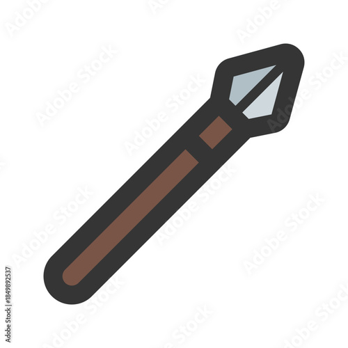 spear flat line icon