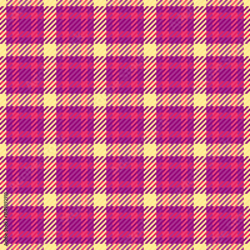 Premium pattern vector plaid, row tartan textile seamless. Event background fabric texture check in pink and red colors.