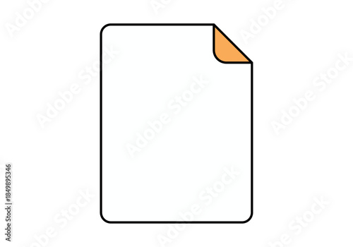 Icono de documento en blanco con esquina doblada en color naranja