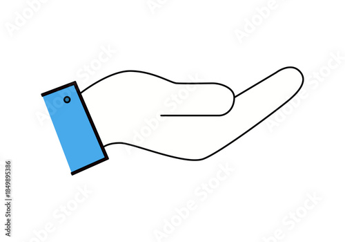 Icono de mano extendida mostrando gesto de recibir o pedir ayuda